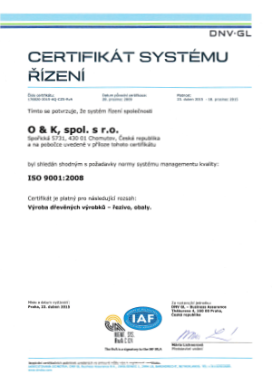 Certifikát systému řízení